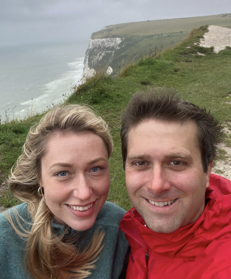 Michelle Altenberg and husband in England